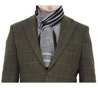 Erwin & Morris Grey Black Striped Scarf Supplied In A Gift Box