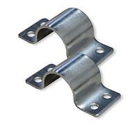Erwin Weiß GmbH Pack of 2 Pipe Clamps for Pipes with 40 - 42 mm Diameter, Steel Mounting Clamp for SAT Antenna Masts, Cables and Hoses, Mast Clamp Galvanised Steel