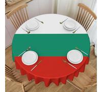 Erwqavc Bulgarian Flag Print Round Tablecloth 60 In - Soft Washable Table Cloth/Table Cover, for Wedding, Kitchen Decor