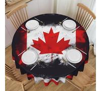 Erwqavc Canadian flag Print Round Tablecloth 60 In - Soft Washable Table Cloth/Table Cover, for Wedding, Kitchen Decor