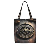 Erwqavc Canvas Tote Bag for Women, Reusable Shoulder Bag/Magical Design Norse Runes Compass Print Shopping Grocery Handbags, for Beach Gift Gym
