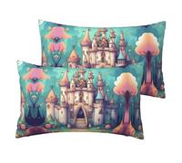 Erwqavc Classical castle Print Pillowcase - Imitation linen Pillow Covers 12x20in Set of 2, for Home Couch Sofa Bed Decor