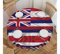 Erwqavc Flag of Hawaii American Print Round Tablecloth 60 In - Soft Washable Table Cloth/Table Cover, for Wedding, Kitchen Decor