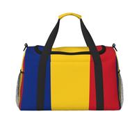 Erwqavc Flag of Romania Print Duffle Bag for Travel,Shoulder Weekender Overnight Handbag, Sports Tote Gym Bag for Men Women