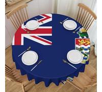 Erwqavc Flag of the Cayman Islands Print Round Tablecloth 60 In - Soft Washable Table Cloth/Table Cover, for Wedding, Kitchen Decor