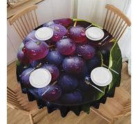 Erwqavc Fresh Grapes Print Round Tablecloth 60 In - Soft Washable Table Cloth/Table Cover, for Wedding, Kitchen Decor