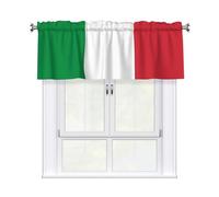Erwqavc Italian flag Print Valances for Windows, Rod Pocket Darkening Small Window Curtains for Laundry/Cafe, 54 x 18 in