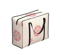 Erwqavc Little pink cherry blossoms Print Clothes Storage Bags, Foldable Moving Bags with Zipper, Organizer Handles for Shopping Picnics