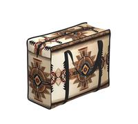 Erwqavc Native American Painting Print Clothes Storage Bags, Foldable Moving Bags with Zipper, Organizer Handles for Shopping Picnics