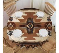Erwqavc Native American Patterns Print Round Tablecloth 60 In - Soft Washable Table Cloth/Table Cover, for Wedding, Kitchen Decor