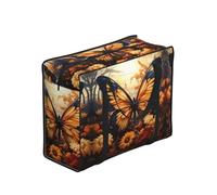 Erwqavc orange yellow butterfly field flowers Print Clothes Storage Bags, Foldable Moving Bags with Zipper, Organizer Handles for Shopping Picnics