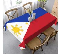 Erwqavc Rectangle Tablecloths,35x55in Table Cloth, Philippine flag Print Table Cover, for Indoor Outdoor Dining Table Decor