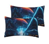 Erwqavc Science Fiction Future Print Pillowcase - Imitation linen Pillow Covers 12x20in Set of 2, for Home Couch Sofa Bed Decor