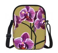 Erwqavc Small Crossbody Zip Bag, Beautiful Orchids Print Stylish Sling Purses, Adjustable Shoulder Strap Bag, for Women Men