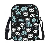 Erwqavc Small Crossbody Zip Bag, Black and white panda face Print Stylish Sling Purses, Adjustable Shoulder Strap Bag, for Women Men