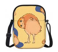 Erwqavc Small Crossbody Zip Bag, Crooked Owl Print Stylish Sling Purses, Adjustable Shoulder Strap Bag, for Women Men