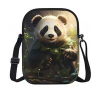 Erwqavc Small Crossbody Zip Bag, Cute Panda Plant Print Stylish Sling Purses, Adjustable Shoulder Strap Bag, for Women Men