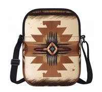 Erwqavc Small Crossbody Zip Bag, Native American Patterns Print Stylish Sling Purses, Adjustable Shoulder Strap Bag, for Women Men