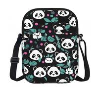 Erwqavc Small Crossbody Zip Bag, Panda cute face Print Stylish Sling Purses, Adjustable Shoulder Strap Bag, for Women Men