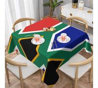 Erwqavc South Africa flag Print Tablecloth, Square Decorative Table Cover for Holiday, Kitchen, Dining & Party Decor 60"x60"