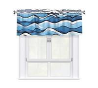 Erwqavc Waves lapping at the rocks Print Valances for Windows, Rod Pocket Darkening Small Window Curtains for Laundry/Cafe, 54 x 18 in
