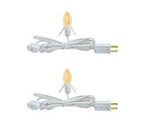 Erxiugs Chainable Accessory Cord with C7 LED Light Bulbs, 6Ft Indoor Blow Mold Light Cord with Male and female plugs for Halloween Pumpkins Christmas Village Houses and Craft Projects Decoration 2Pack