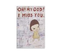 ERYAWIEH Beyond The Wall Yoshitomo Nara I Miss You Grunge Poster Wall Art Canvas Aesthetic Cover Poster Modern Art Painting for Living Room 12x18inch(30x45cm) Unframe-style