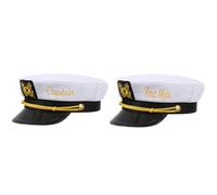 Erying 2 PCS Captain & First Mate Hat Set for Women Men Nautical Navy Skipper Sailor Hat Matching Hat Boating Gift