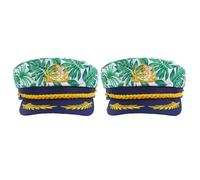 Erying Tropical Sailor Captain Hat Flower Yacht Hat Boat Party Costume Headwear for Women Men, 2pcs Green, One size