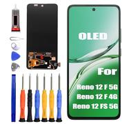 ERYNK LCD Display for Oppo Reno 12F 5G/4G / Reno 12 FS 5G [with Fingerprints] [6.67 Inch] LCD Display Touch Screen Digitizer with Tool Kit