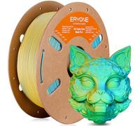 ERYONE High Speed Matte Tri Color PLA Filament 3D Printer 1.75mm +/- 0.03mm, Multicolor Filament Tricolor PLA 1KG(2.2lbs) Cardboard Spool, Vibrant Green & Lemon Yellow & Aqua Blue
