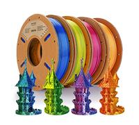 ERYONE PLA Filament Bundle,1,75 mm 3D Printer Filament +/- 0,03mm,Multicolor PLA Filament Set,250g x4 Spool,Dual Color Silk,Red/Blue, Gold/Red, Copper Yellow/Green, Blue/Green
