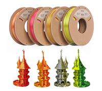 ERYONE PLA Filament Bundle, 1.75 mm, Multicolor Set, 250g x4 Spool, Dual Color Silk, Gold/Copper, Red/Gold, Yellow/Green