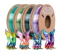 ERYONE Rainbow Filament PLA 1.75mm for 3D Printer, -0.05mm, 0.25KG/Spool X 4 (2.2LBS)