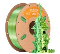 ERYONE Silk Dual Color Filament PLA 3D Printer 1.75mm, +/-0.03mm, Color Change PLA Shiny Filament 1kg(2.2lbs), Yellow Green