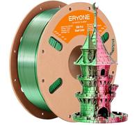 Eryone Silk Dual-Color PLA Filament 1.75mm, 3D Printer Filament PLA, Dimensional Accuracy +/- 0.03mm, 1KG Spool, Silk Red&Green