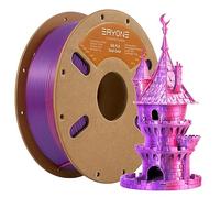 ERYONE Silk Dual Color PLA Filament 1.75mm, Co-Extrusion PLA Silk Filament for 3D Printer, Bicolor Silk Two-Tone PLA, +/-0.03mm, 1KG Spool, Silk Orange Red & Purple