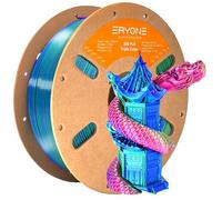 ERYONE Silk Triple Color PLA Filament, Silk Coextrusion PLA Filament for 3D Printer, Silky Glossy Finish Filament, +/-0.03mm, 1KG Spool, Silk Red Blue Green