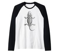 Eryops Fossil - Permian Amphibian Vertebrate Art Raglan Baseball Tee