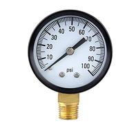 ERYUE 0-100psi Water Pressure, Suitable for Air, Steam or Water, Easy to Read Dial Face, Brass Socket Connection, 2inch with 1/4" Bottom Connection for Well Pumps