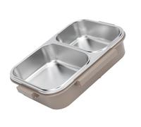 ERYUE 1.2L 2 Compartment Stainless Steel Lunch Box, Water Injection Heating, Dishwasher Safe, Portable Design, Easy to, for Students, Office Workers, Anyone Dining Out