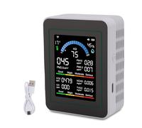 ERYUE 10-in-1 Air Quality Monitor Real-time CO2 Monitor Tester for Home Air Pollution with App Alert LCD Color Screen for Office (MT13W White WiFi Version)