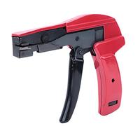 ERYUE 2 in 1 Cable Tie Gun Fastening and Cutting Tool, High Carbon Steel Nylon Cable Tie Tool, Flush Cutting for Miniature-Heavy-Duty Ties, Suitable for 2.4-4.8mm Width, Red, Black