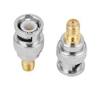 ERYUE 2pcs BNC to SMA Adapter, Coaxial RF Connector Test Converter, 100% and, Wide Frequency Bandwidth, Gold-plated Copper, Sturdy Construction, for Antenna Connection with Copper