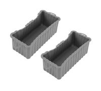 ERYUE 2PCS Silicone Grease Drip Pan for Blackstone Griddle Reusable Rectangular Grease Catcher Cup Liner for Camping Barbeque (Grey)