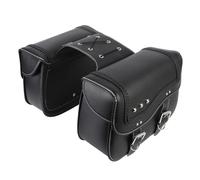 ERYUE 30L Capacity Black PU Leather Motorcycle Saddlebags, Side Luggage Bags with Mesh Handle, Universal Fit for Motorcycles, Designed to Fit for a Wide Range of Bikes