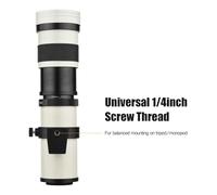 ERYUE 420-800mm T2 Mount Super Telephoto Zoom Lens Manual Focus for M6 Mark II M100 Cameras Black Durable (White)