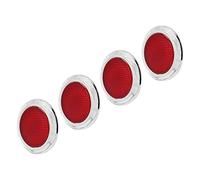 ERYUE 4PCS Red Reflector ABS Trim Reflective Protection with Round Reflector, Retroreflective Stickers for Car Motorcycle Body, Improve Visibility, Easy Installation