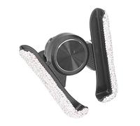 ERYUE Adjustable Bling Car Phone Holder Vehicle Cell Phone Mount Cradle, Auto Phone Mount Universal with Rhinestone for Women Girls, Protects Phone From Scratches and Securely Holds (White)