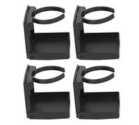 ERYUE Adjustable Car Folding Cup Holder, Foldable Drink Mug Holder with Screws and Stickers, for RV Ship Wall Mounting, Suitable for Various Cups Bottles, Easy to Store and Carry (Black)